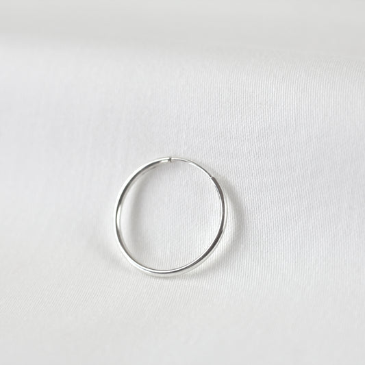 Klasik Gümüş Halka Küpe (22 mm)