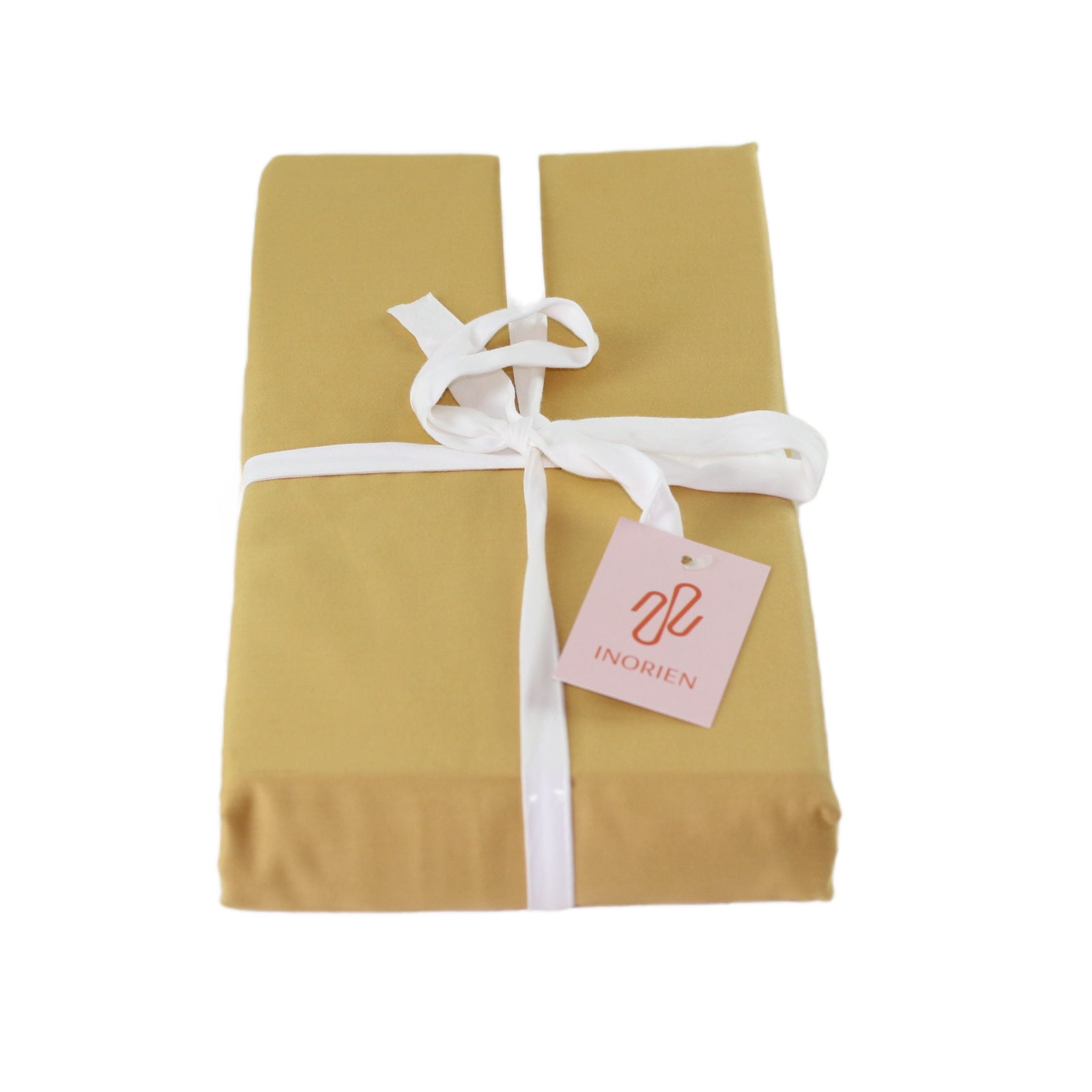 inorien markalı altın sarı pamuk saten nevresim takımı fotoğrafı