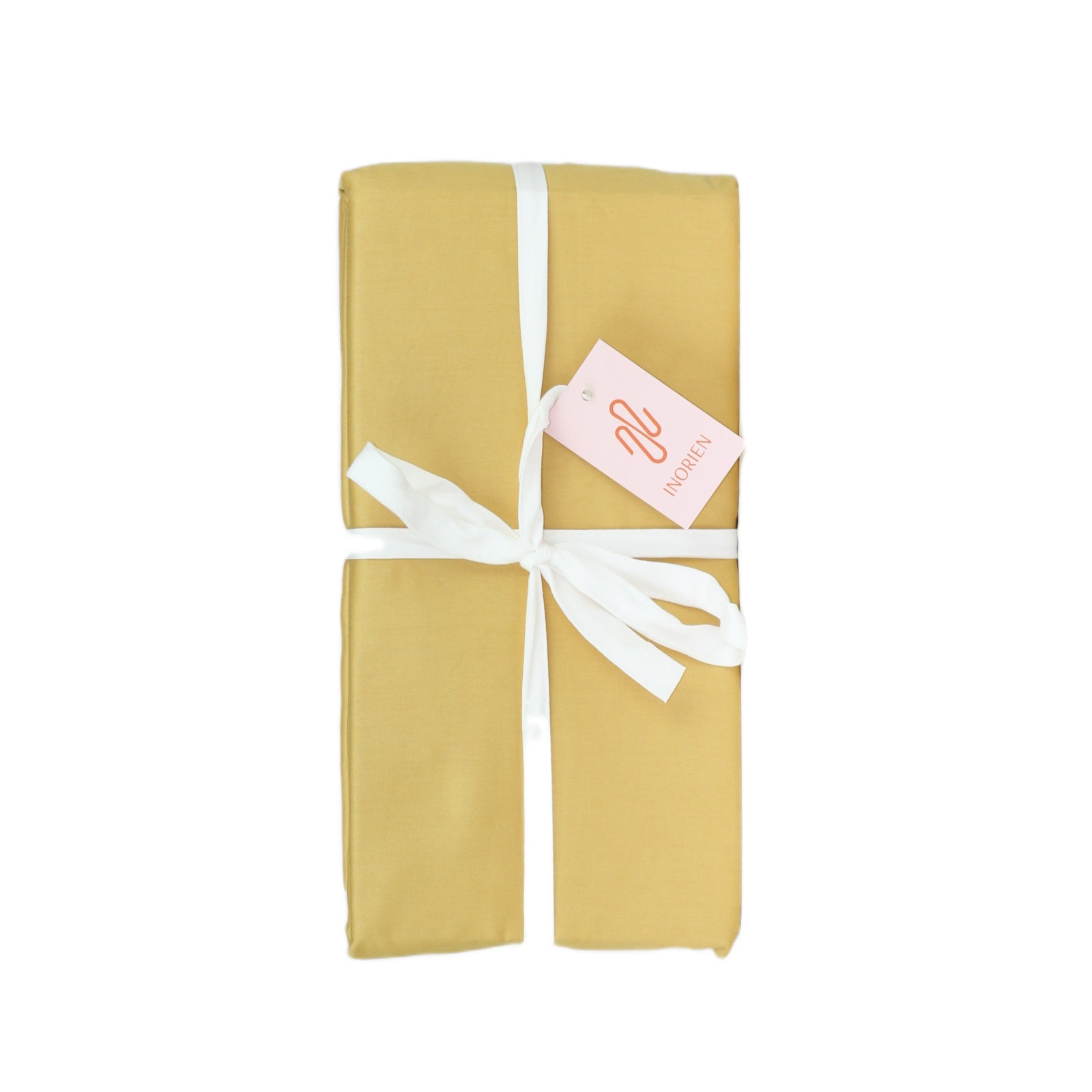 inorien markalı altın sarı pamuk saten nevresim takımı fotoğrafı