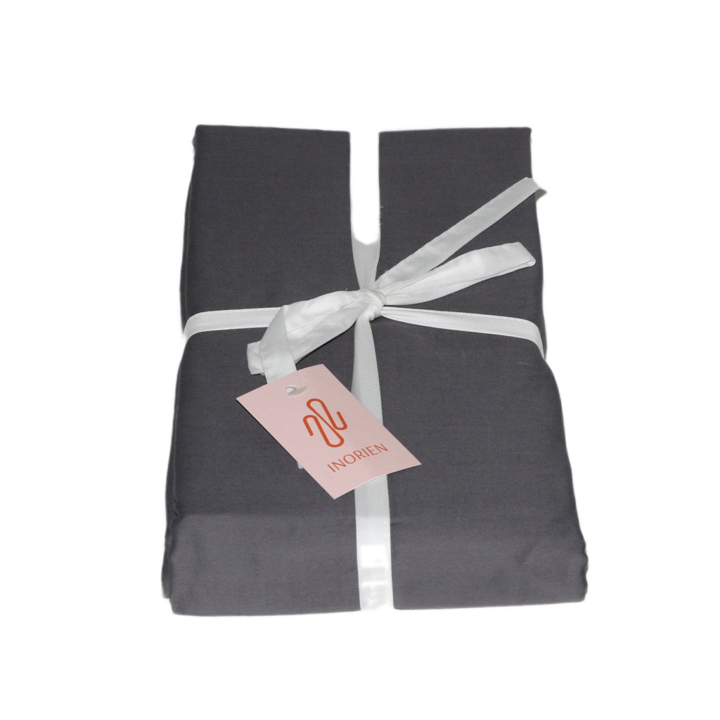 inorien markalı antrasit pamuk saten nevresim takımı fotoğrafı