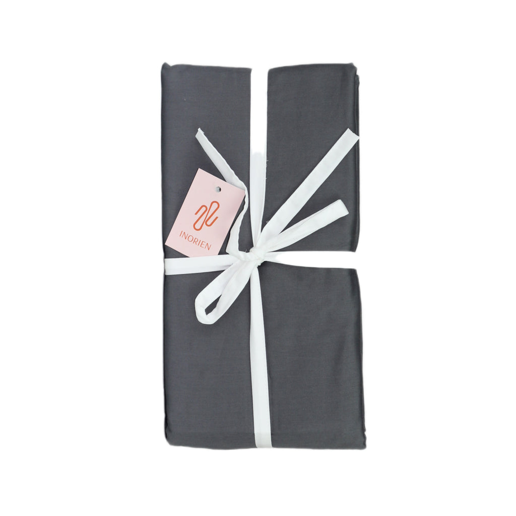 inorien markalı antrasit pamuk saten nevresim takımı fotoğrafı