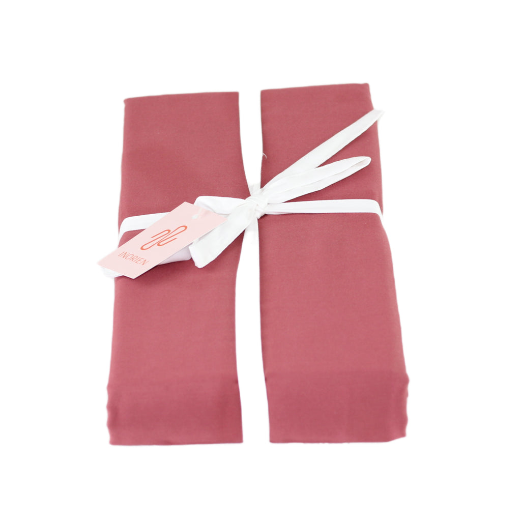 inorien markalı şeftali kırmızı pamuk saten nevresim takımı fotoğrafı