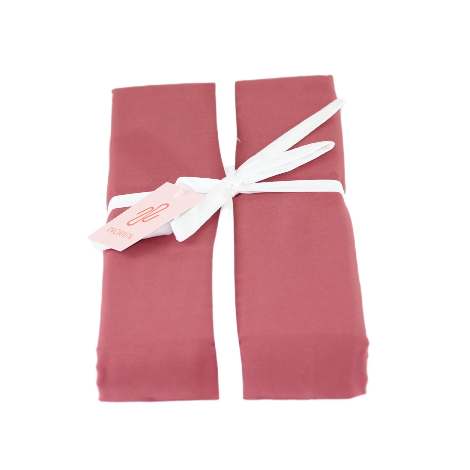 inorien markalı şeftali kırmızı pamuk saten nevresim takımı fotoğrafı