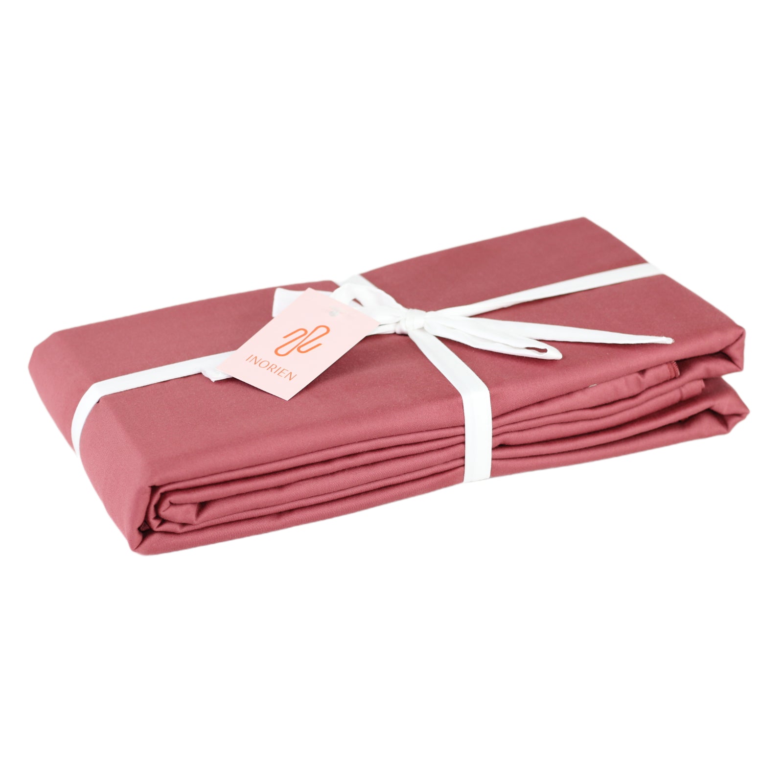 inorien markalı şeftali kırmızı pamuk saten nevresim takımı fotoğrafı