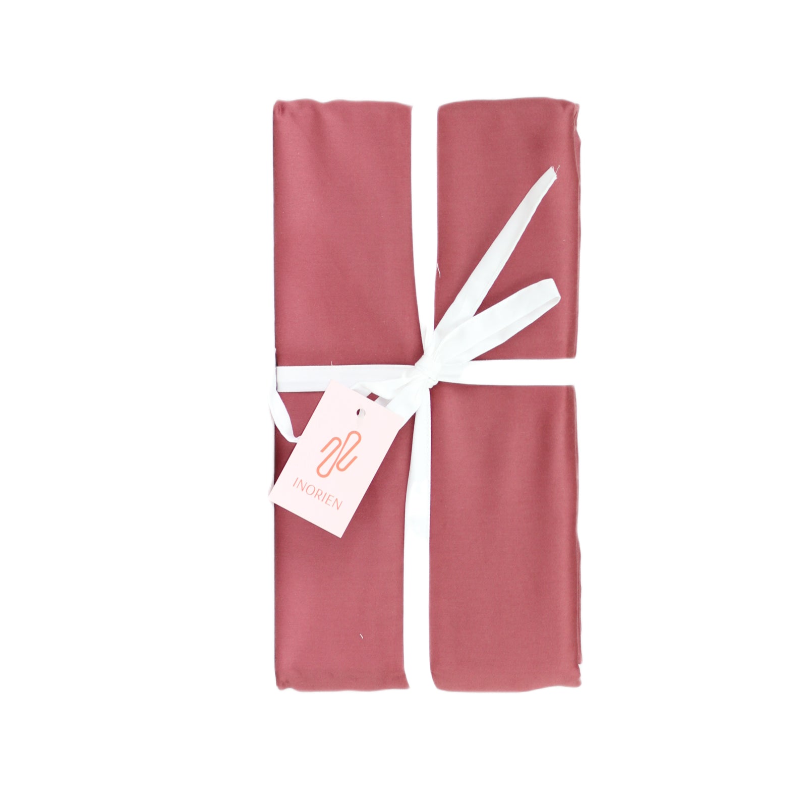 inorien markalı şeftali kırmızı pamuk saten nevresim takımı fotoğrafı