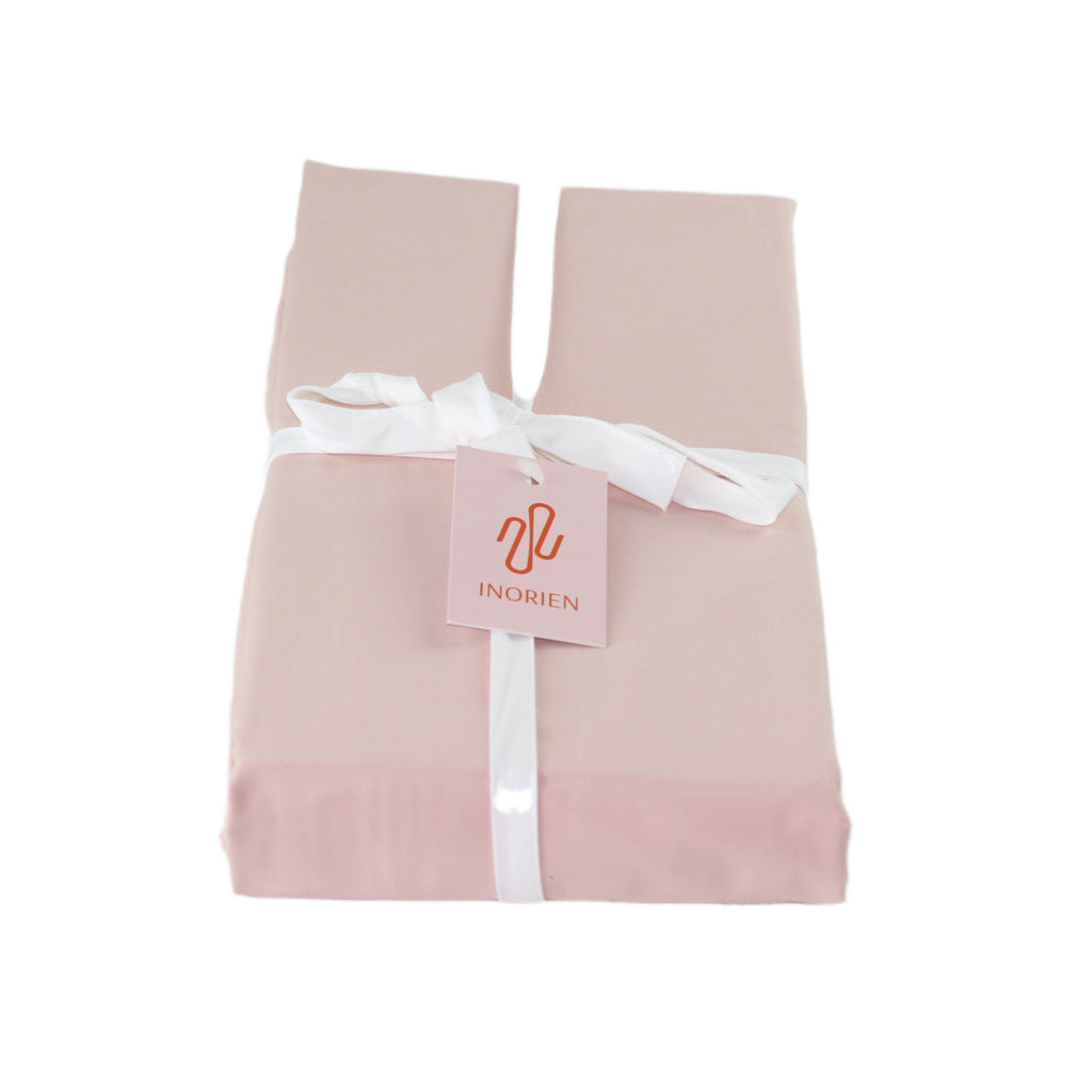 inorien markalı pembe pamuk saten nevresim takımı fotoğrafı