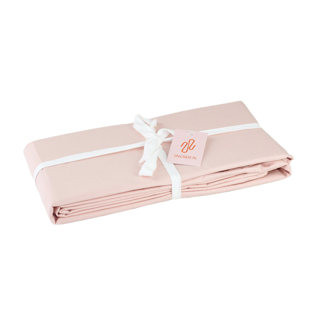 inorien markalı pembe pamuk saten nevresim takımı fotoğrafı