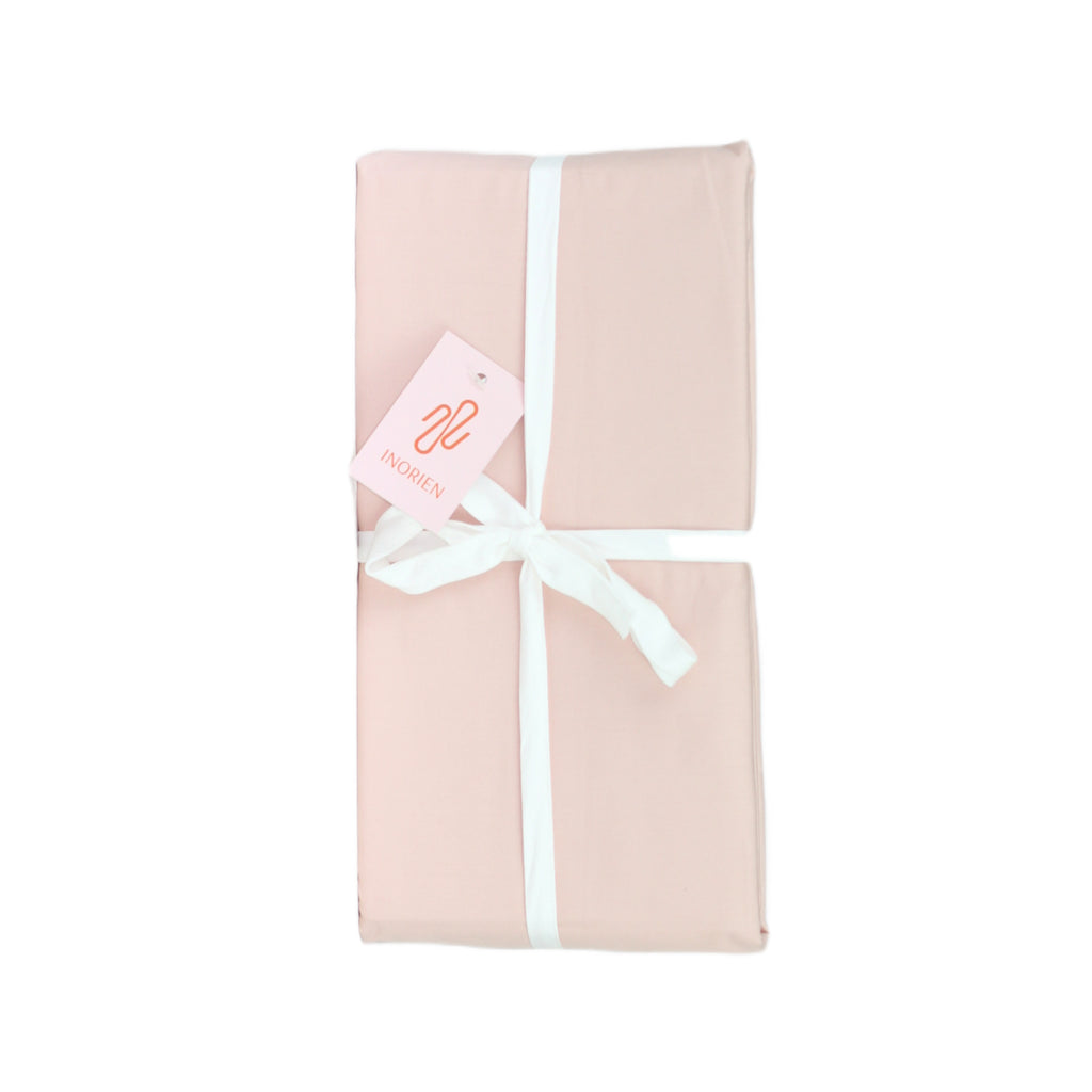 inorien markalı pembe pamuk saten nevresim takımı fotoğrafı