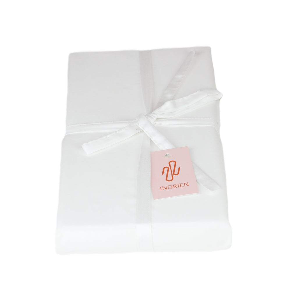 inorien markalı beyaz pamuk saten nevresim takımı fotoğrafı