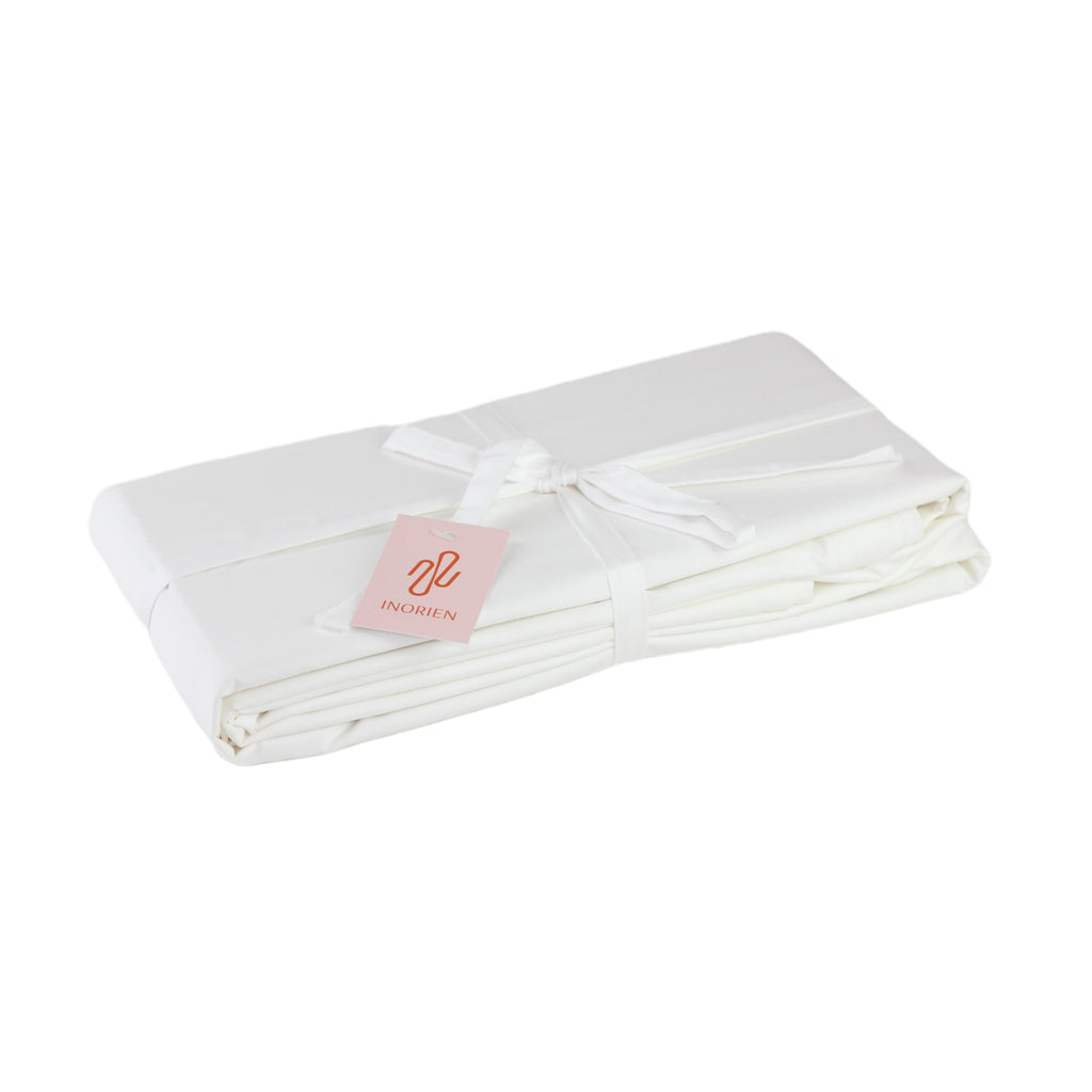 inorien markalı beyaz pamuk saten nevresim takımı fotoğrafı